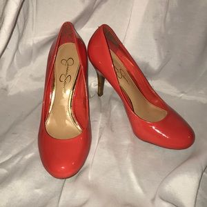 Jessica Simpson 4”  coral cork heel stiletto